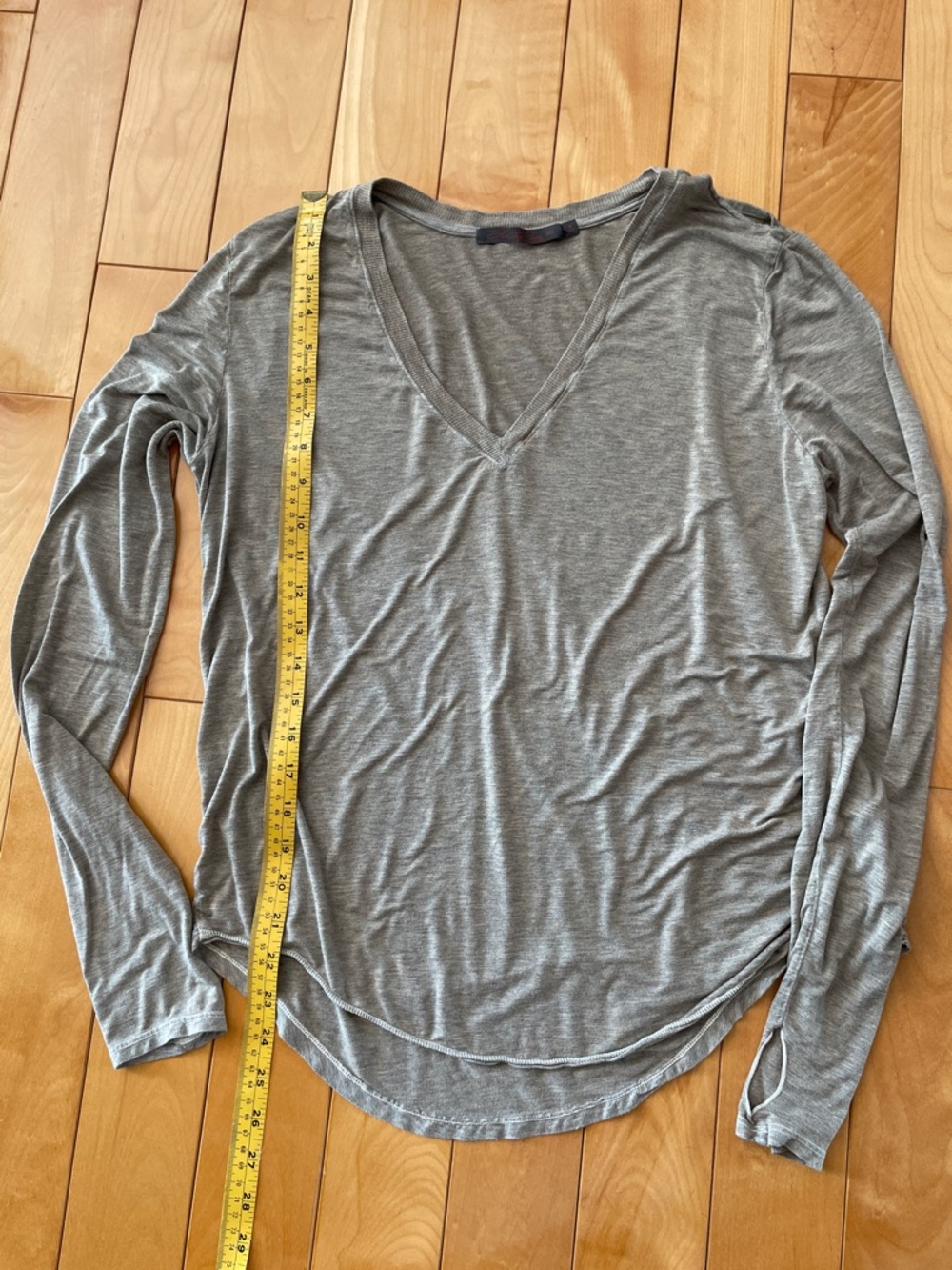 M-L   FEEL THE PIECE   Silky Open-Shoulders  V-Neck Long Sleeve Top   REVOLVE